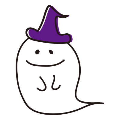 帽子をかぶったお化け（笑顔）