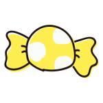 黄色い水玉のキャンディ