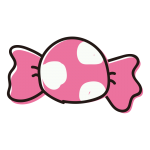 ピンクの水玉のキャンディ