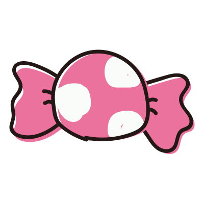 ピンクの水玉のキャンディ