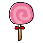 ピンクのペロペロキャンディ