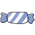 青いしましまのキャンディ