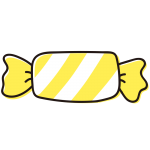 黄色いしましまのキャンディ