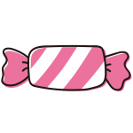 ピンクのしましまのキャンディ