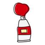 絞りだした赤色の絵具