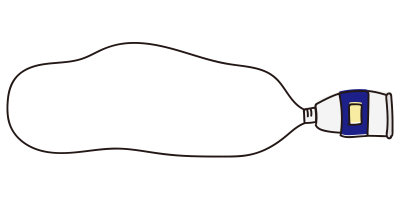 青色の絵具の吹き出し