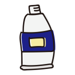 キャップのない青色の絵具