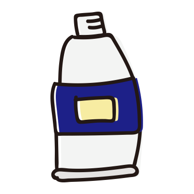 キャップのない青色の絵具