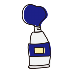 絞りだした青色の絵具