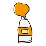 絞りだした橙色の絵具