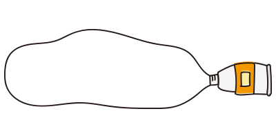 橙色の絵具の吹き出し