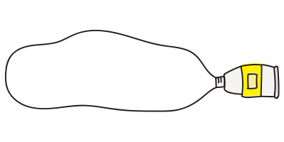 黄色の絵具の吹き出し