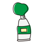 絞りだした緑色の絵具