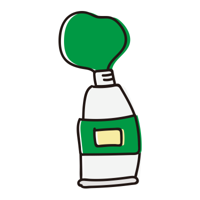 絞りだした緑色の絵具