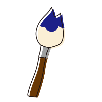 青色の筆の無料 フリー イラスト かわいい手描きの無料素材 てがきっず 保育園 小学校 介護施設にぴったりのフリー素材イラスト