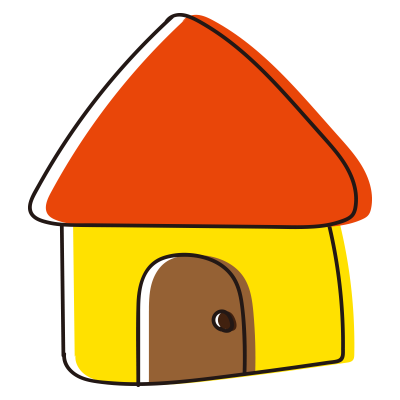 オレンジの屋根の家