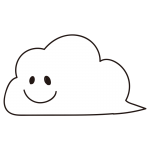 表情のある流れる白い雲