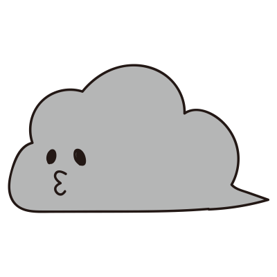 表情のある流れる暗い雲