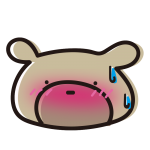 汗をかいているゆるいくま