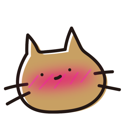 赤い顔のゆるいねこ