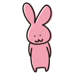 後ろに手があるゆるいうさぎ