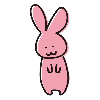 前に手があるゆるいうさぎ