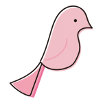 とまっているピンクの鳥