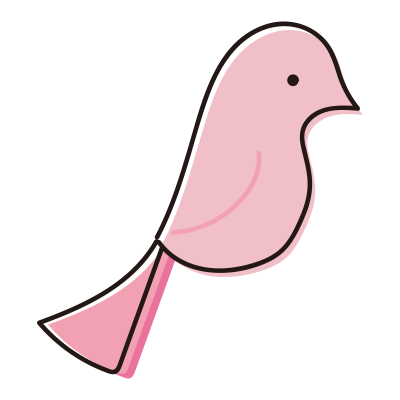 とまっているピンクの鳥