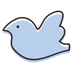 シンプルな横向きの鳥青