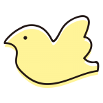 シンプルな横向きの鳥黄色