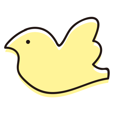 シンプルな横向きの鳥黄色