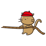 綱引きするゆるいねこ赤組