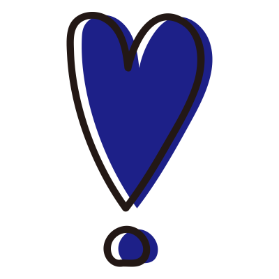 ハートのビックリマーク青