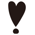 ハートのビックリマーク黒