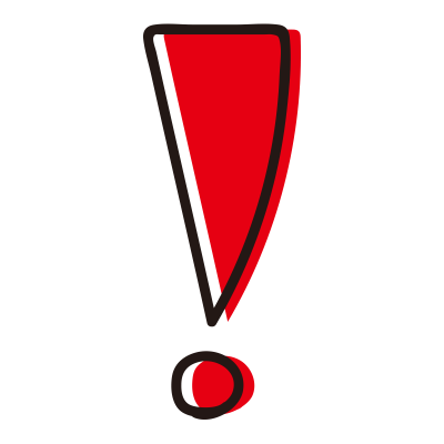 三角のビックリマーク赤