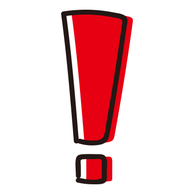 下も四角いビックリマーク赤