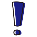 四角いビックリマーク青