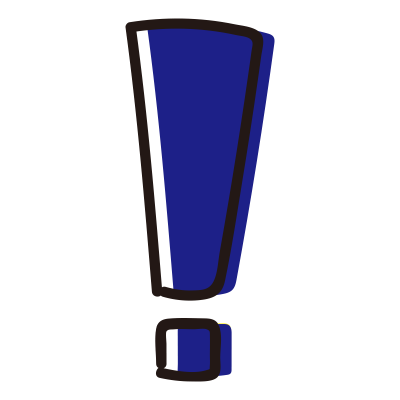 下も四角いビックリマーク青