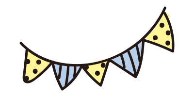 柄のある青と黄色のガーランド