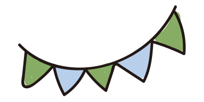 青と緑のガーランド