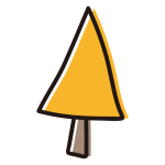 三角の黄色い木1