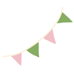 緑とピンクのガーランド