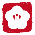 ハンコ風梅の花