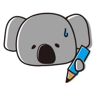 勉強中に焦るゆるいコアラ