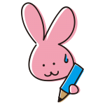 勉強中に焦るゆるいうさぎ
