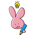 勉強中にひらめくゆるいうさぎ