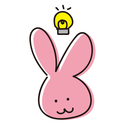ひらめくゆるいうさぎ