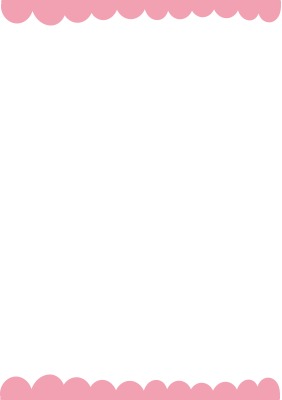 ピンクのふわふわ上下の枠（A4縦）