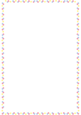 カラフルな水玉の枠（A4縦）