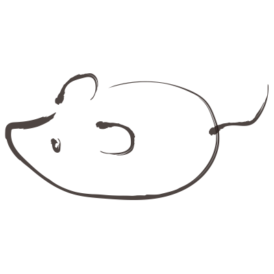 和風ねずみ（透明）2